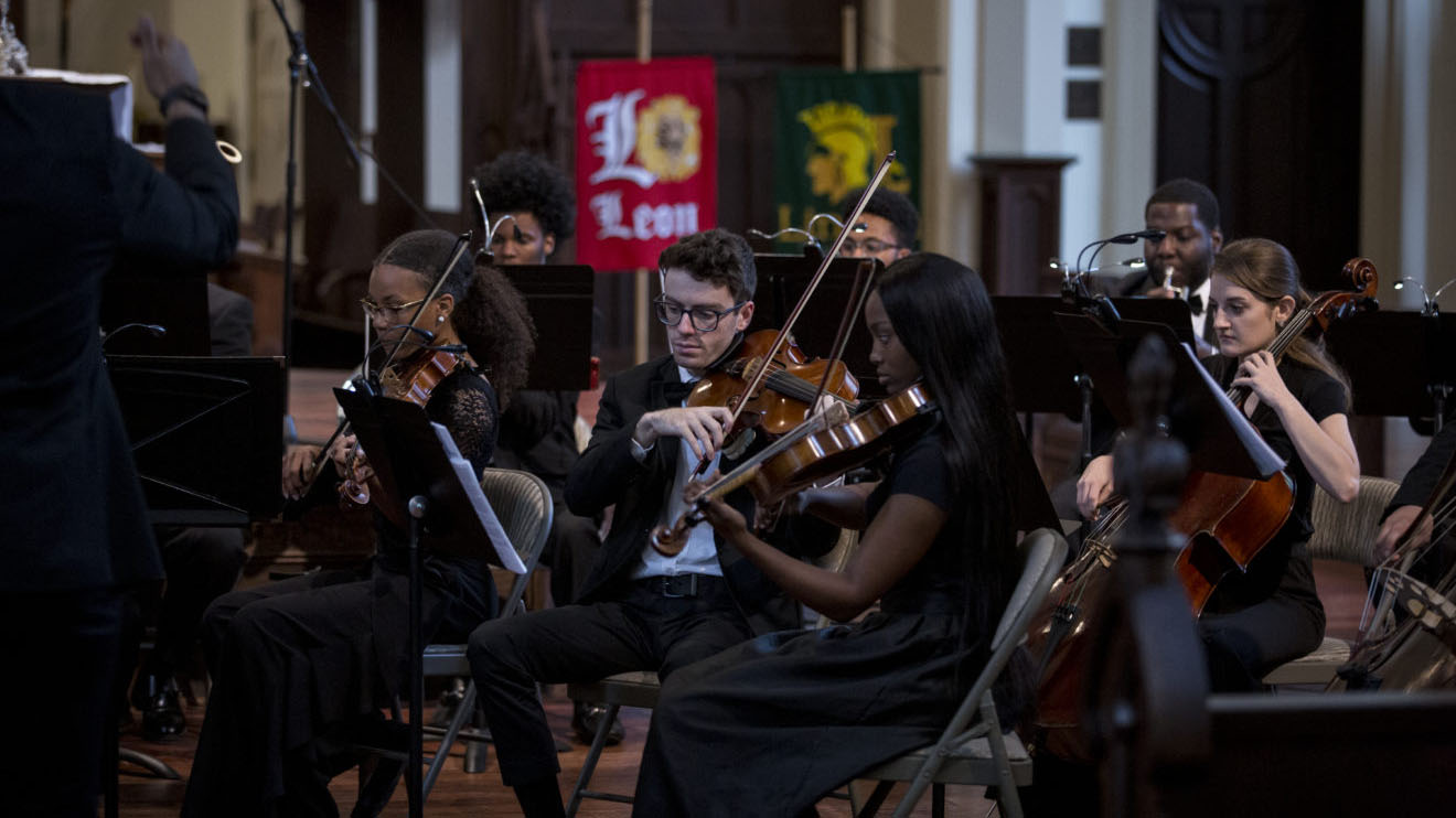Orchestra Playing Music